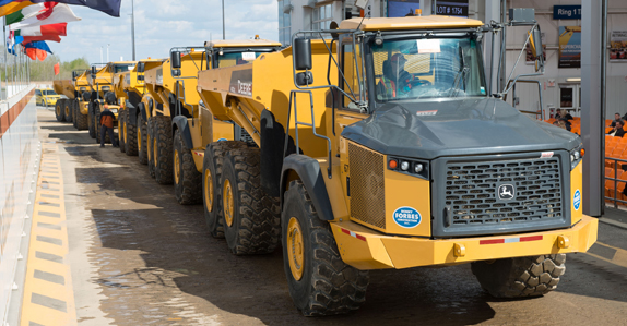 John Deere articulated dump trucks being sold at Ritchie Bros. John Deere articulated dump trucks being sold at Ritchie Bros.