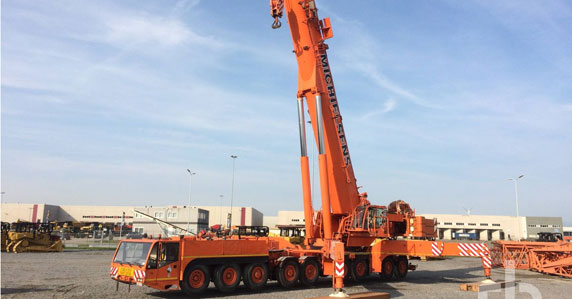 2003 Demag AC700 700-ton all terrain crane sold by Ritchie Bros. 2003 Demag AC700 700-ton all terrain crane sold by Ritchie Bros.