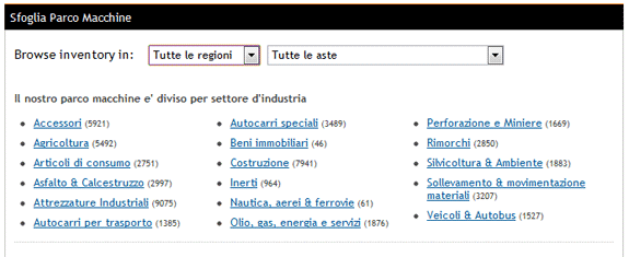 Seleziona un settore industriale